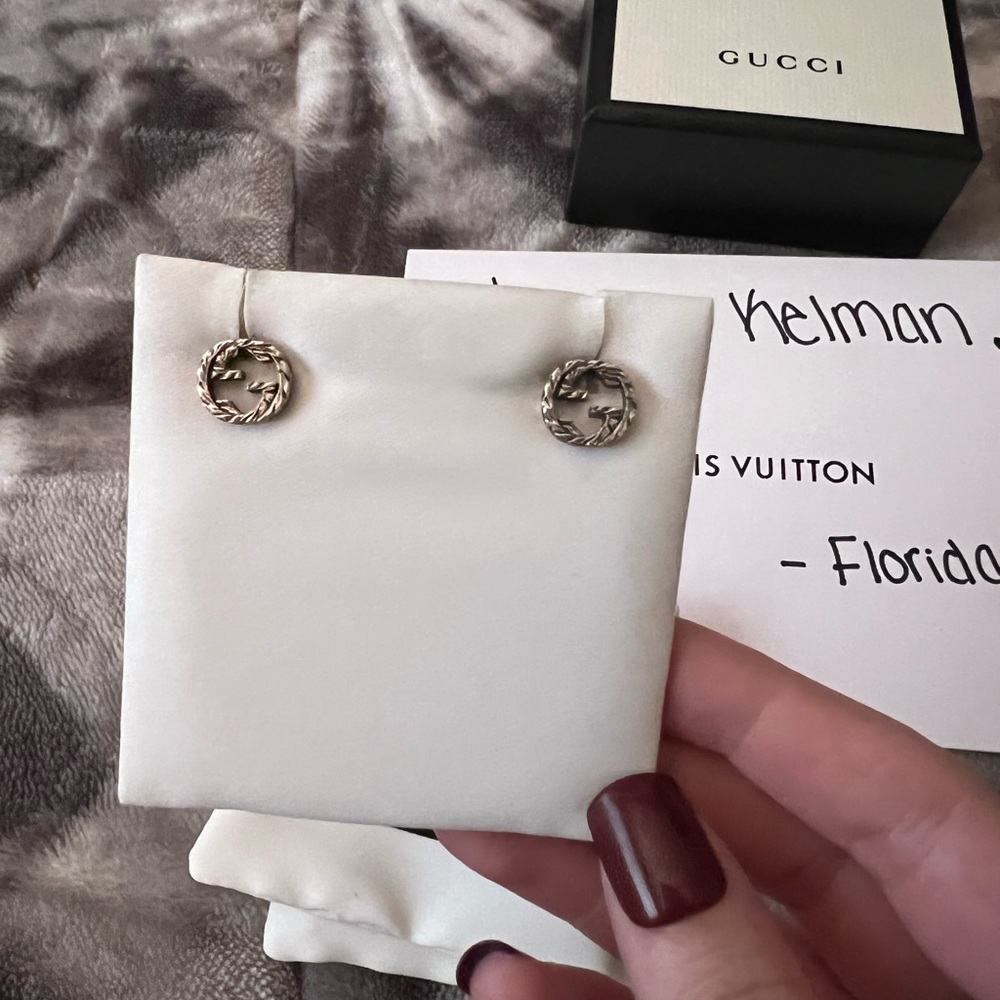 SOLD Gucci Silver Interlocking G Earrings